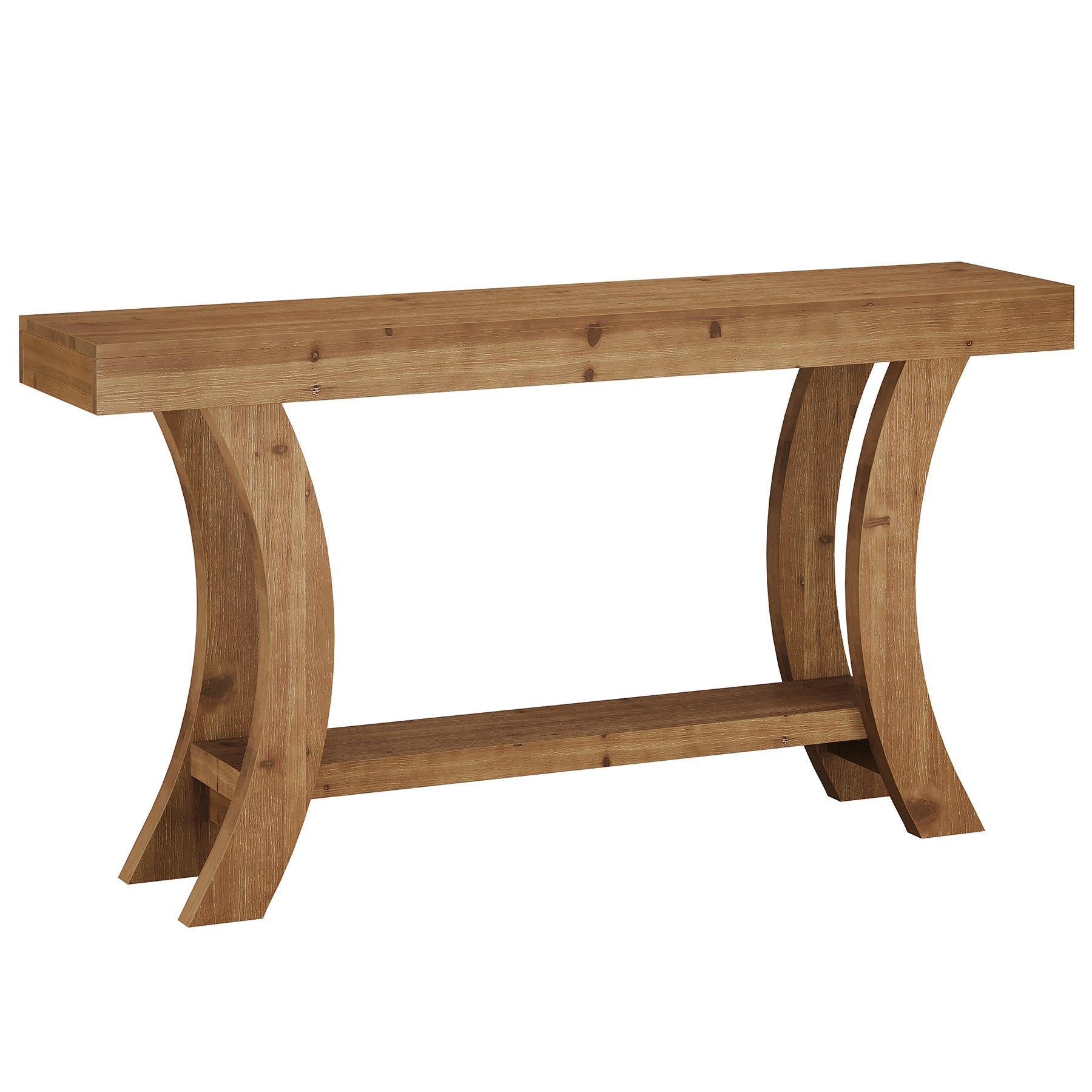 Tribesigns massief houten consoletafel 160 cm, haltafel met opbergruimte en gebogen boogvormig frame