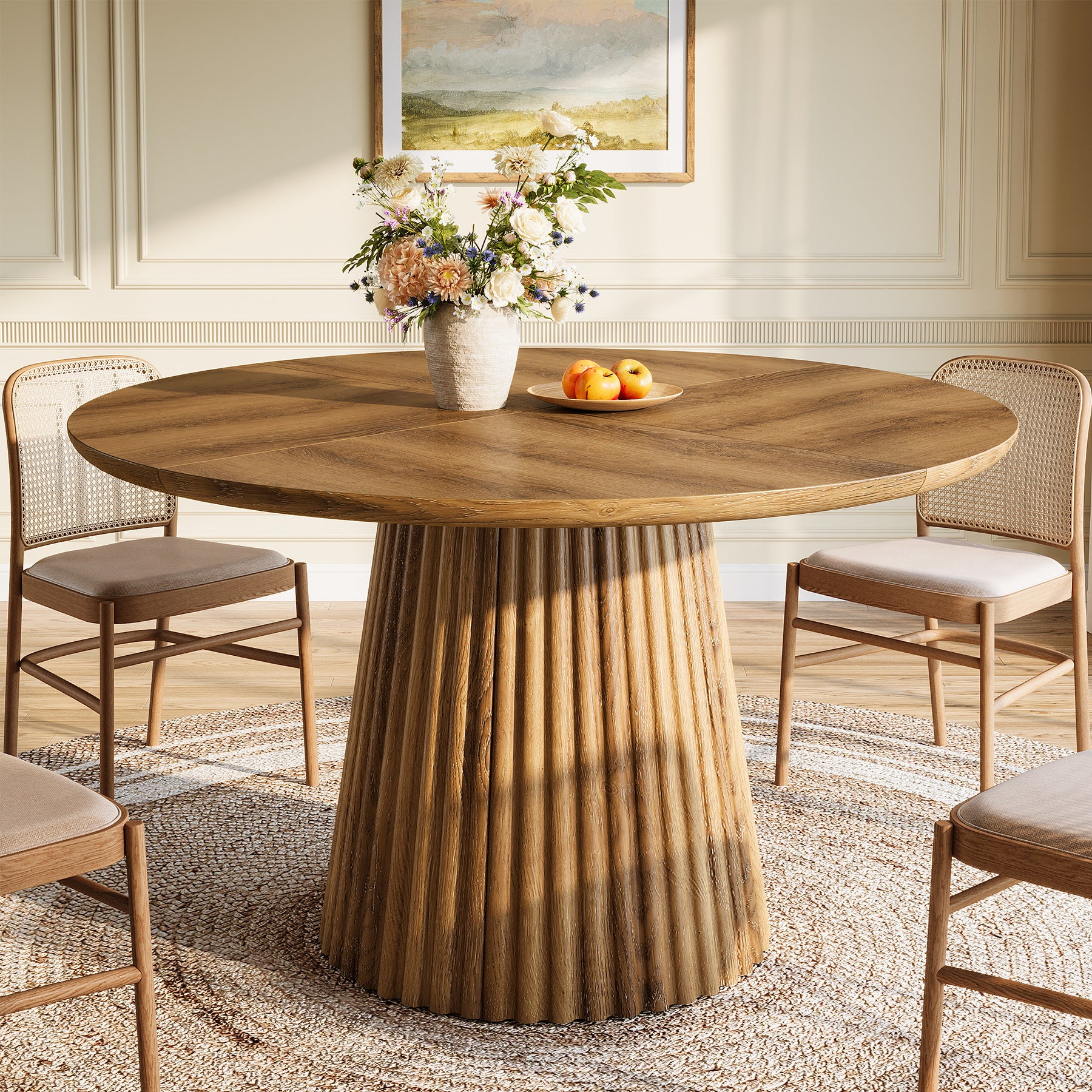 Tribesigns 120 cm Ronde Eettafel voor 4-6 Personen