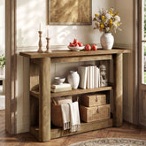 Tribesigns 105 cm consoletafel, smalle haltafel met 3 planken en dik frame 3