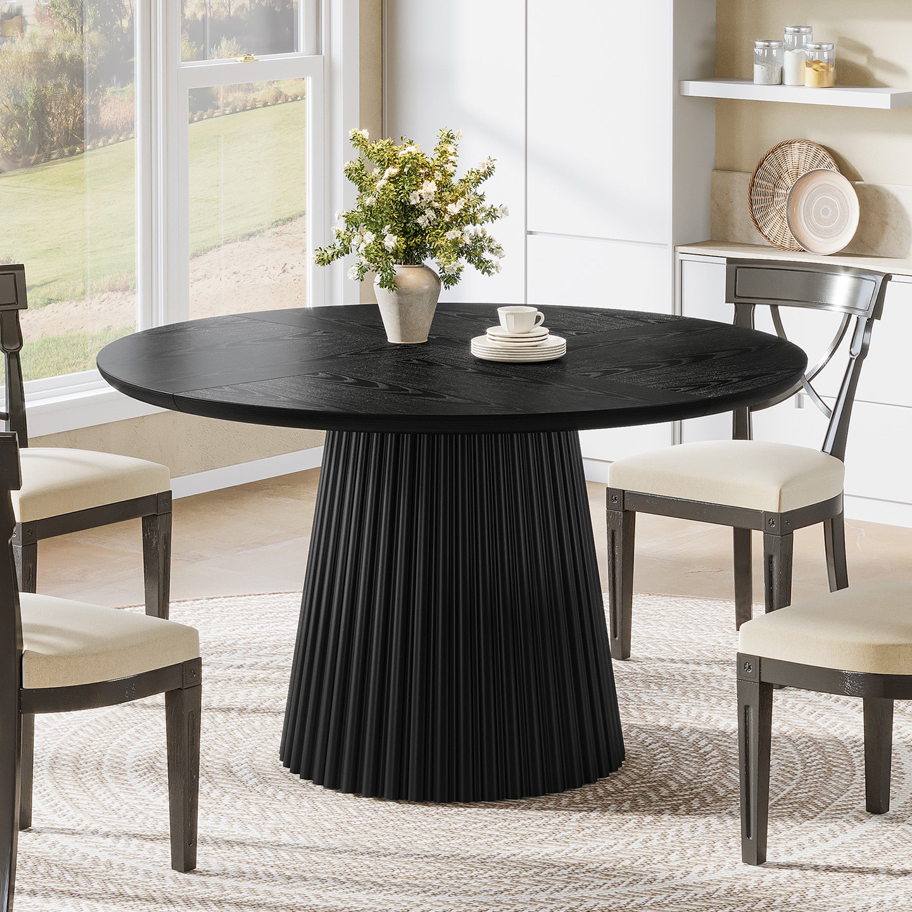 Tribesigns 120 cm Ronde Eettafel voor 4-6 Personen