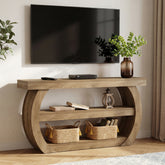 160 cm TV Meubel voor TV tot 75 Inch, Landelijke Media Tafel met Opbergruimte 3