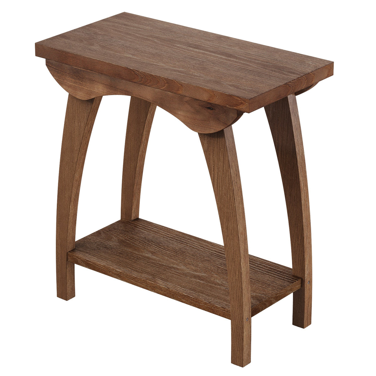 Tribesigns 60 cm ronde bijzettafel van massief hout met 2 legplanken