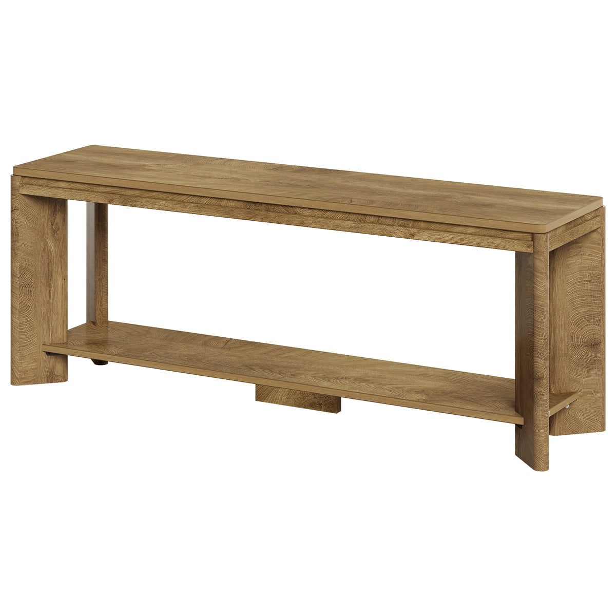 Tribesigns 160 cm lage houten consolentafel met 2-laags opbergruimte, landelijke haltafel voor hal en woonkamer