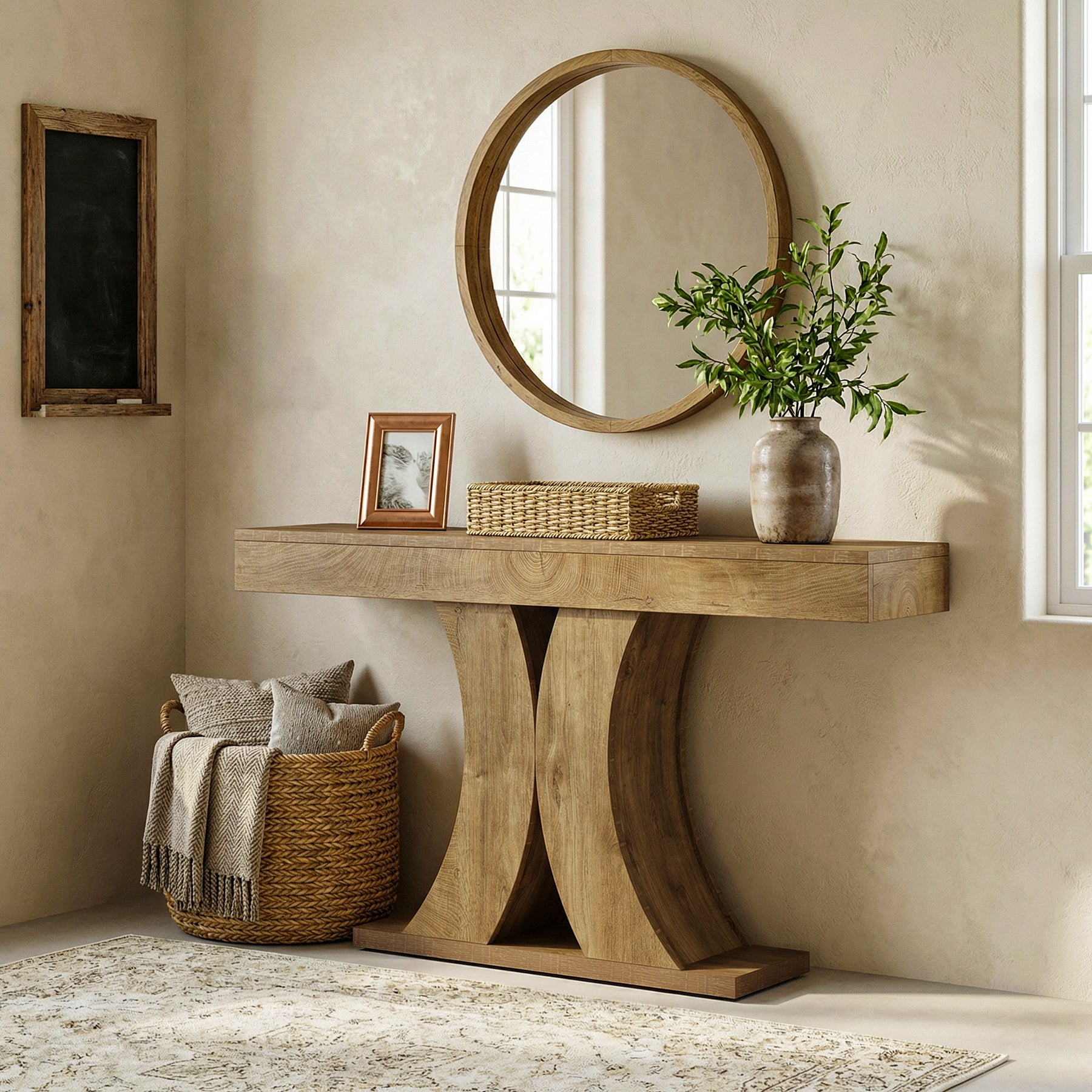 Tribesigns 150 cm Consoletafel, Smalle Houten Haltafel voor Woonkamer