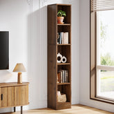 Tribesigns boekenkast van massief hout – 180 cm, smal 5-traps open rek voor boeken en accessoires 3