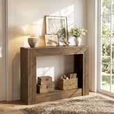 105 cm farmhouse consoletafel met opbergruimte, smalle 2-laagse sidetable voor entree of achter de bank 3