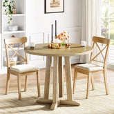 Tribesigns 80 cm Kleine Ronde Eettafel voor 2-4 Personen, Modern Boerenstijl Tafel 3