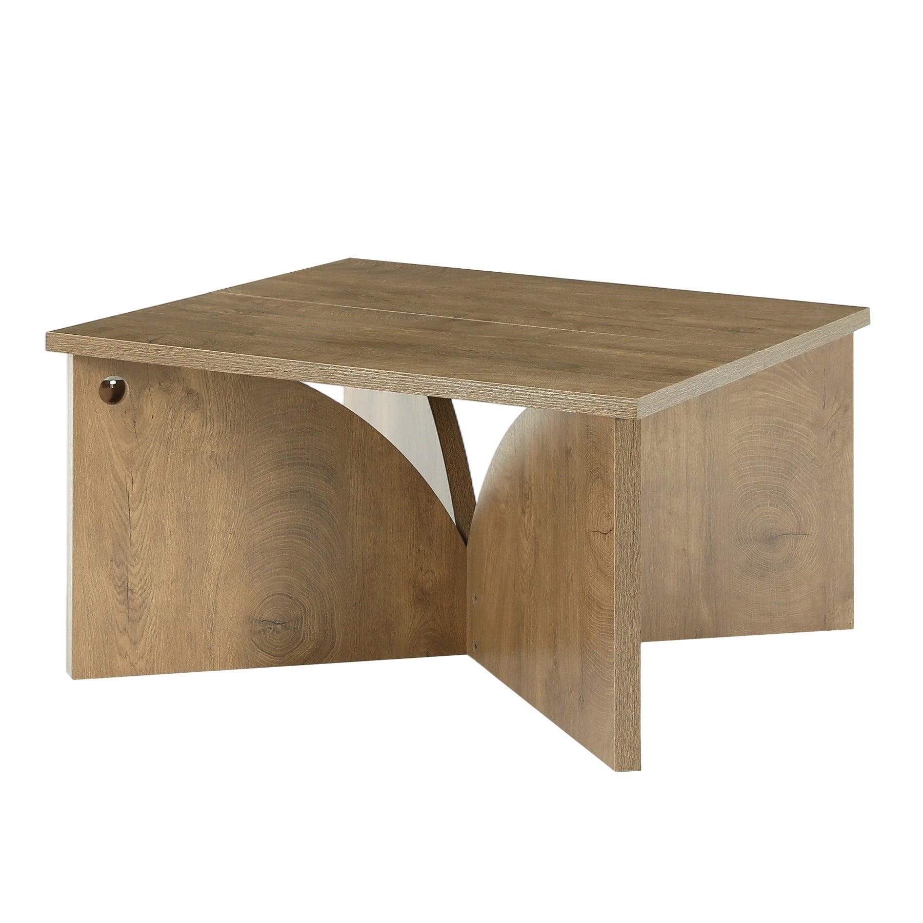 80 cm Vierkante Salontafel met Stevige Basis, Landelijke Houten Tafel voor Woonkamer