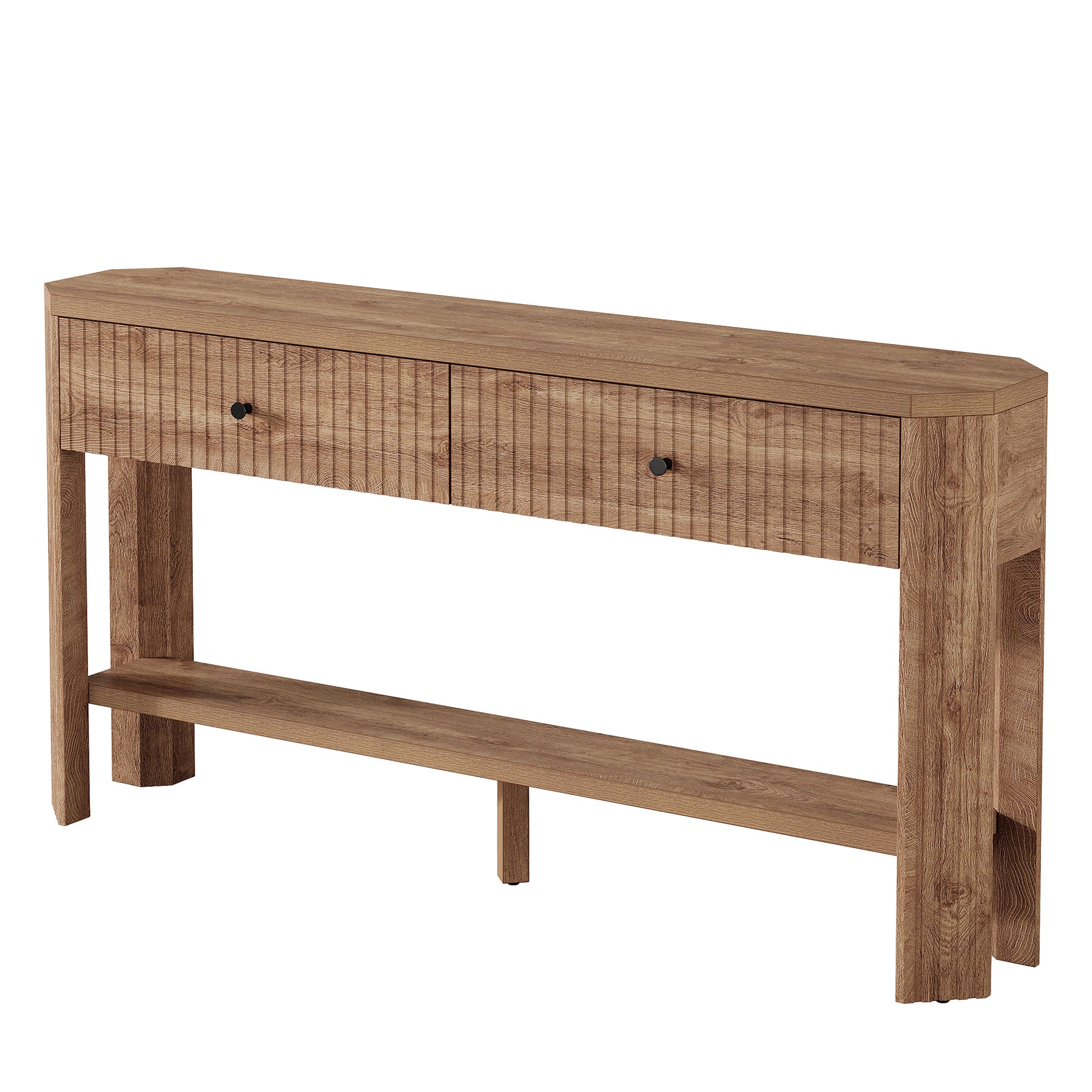 150 x 30 x 80 cm Tribesigns haltafel met 2 lades en open plank, smalle consoletafel voor entree en gang