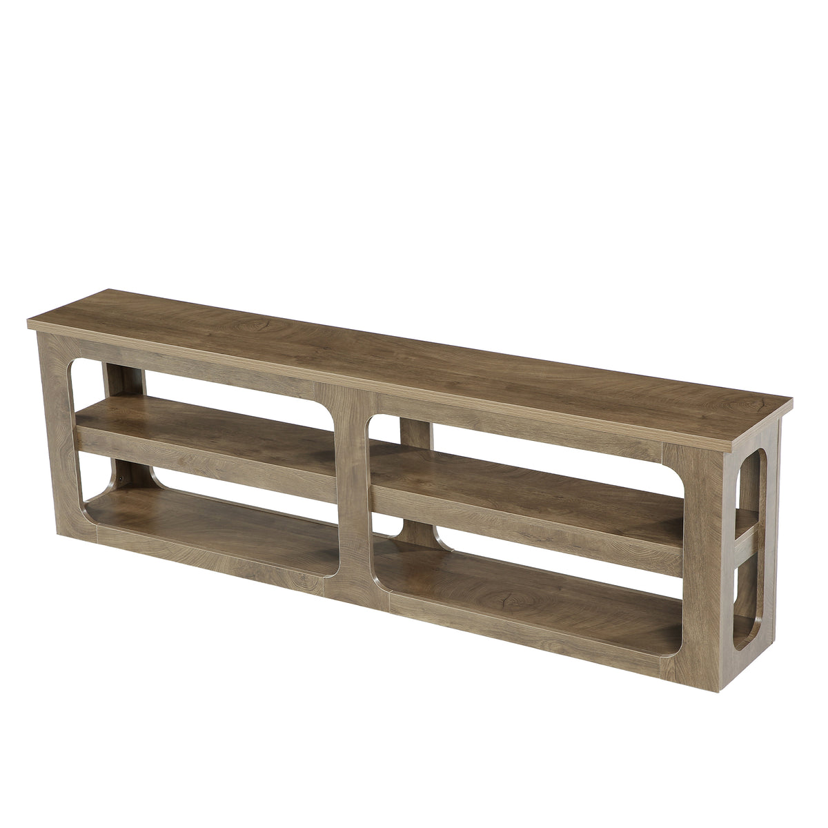 180 cm Tribesigns smalle schoenenbank met 2 open opbergplanken, extra lange halbank met rustieke houtlook