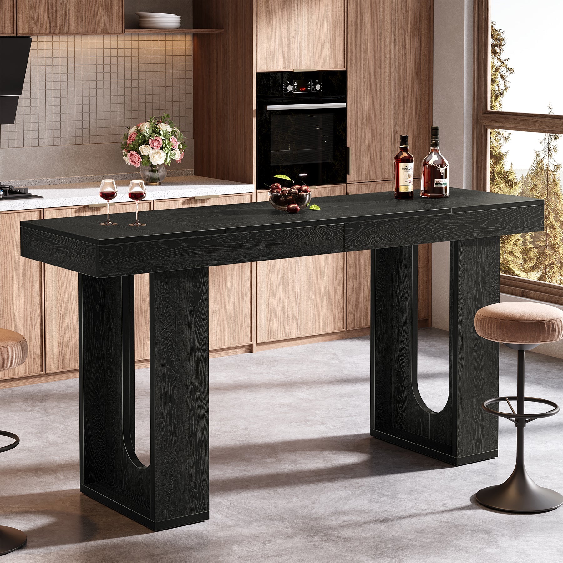 Tribesigns Bartafel 180 cm, Hoge Tafel op Barhoogte, Moderne Statafel voor Keuken, Bar en Eetkamer