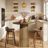80 cm Tribesigns Ronde Eettafel, Houten Pedestal Tafel voor 2 Personen 3