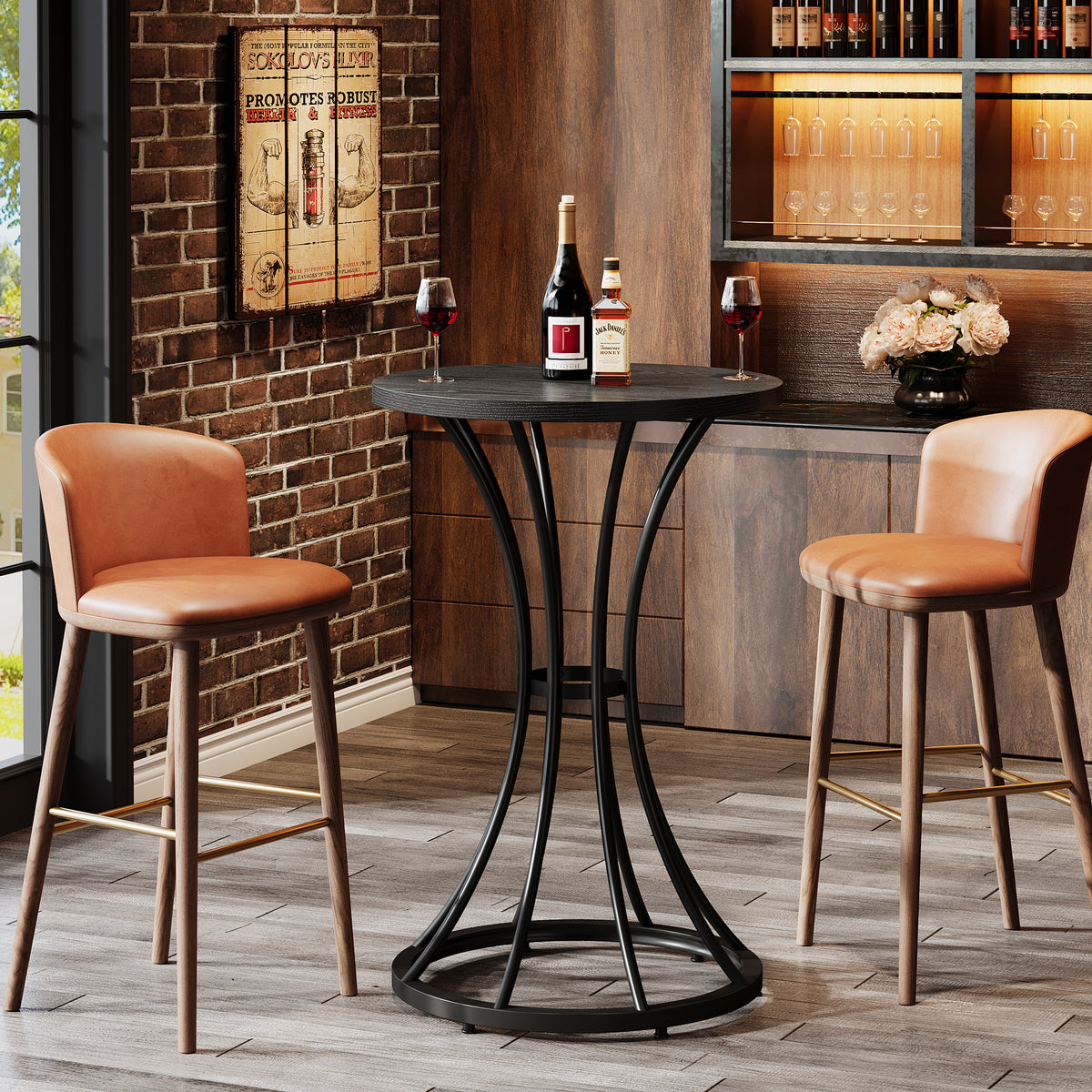 60 cm Ronde Eettafel op Barb hoogte voor 2 Personen