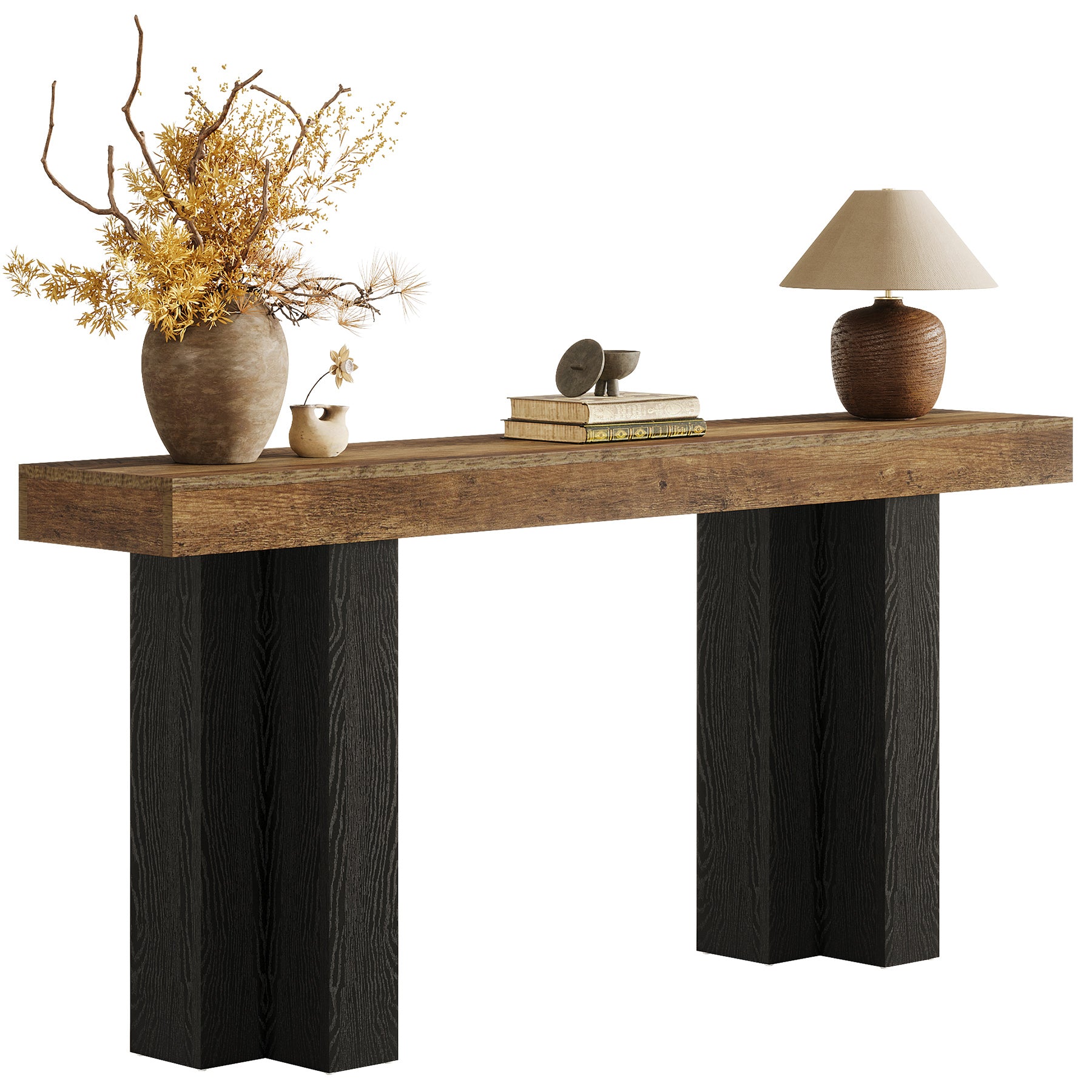 160 cm Smalle Consoletafel voor Hal en Woonkamer, Landelijke Haltafel voor Achter de Bank
