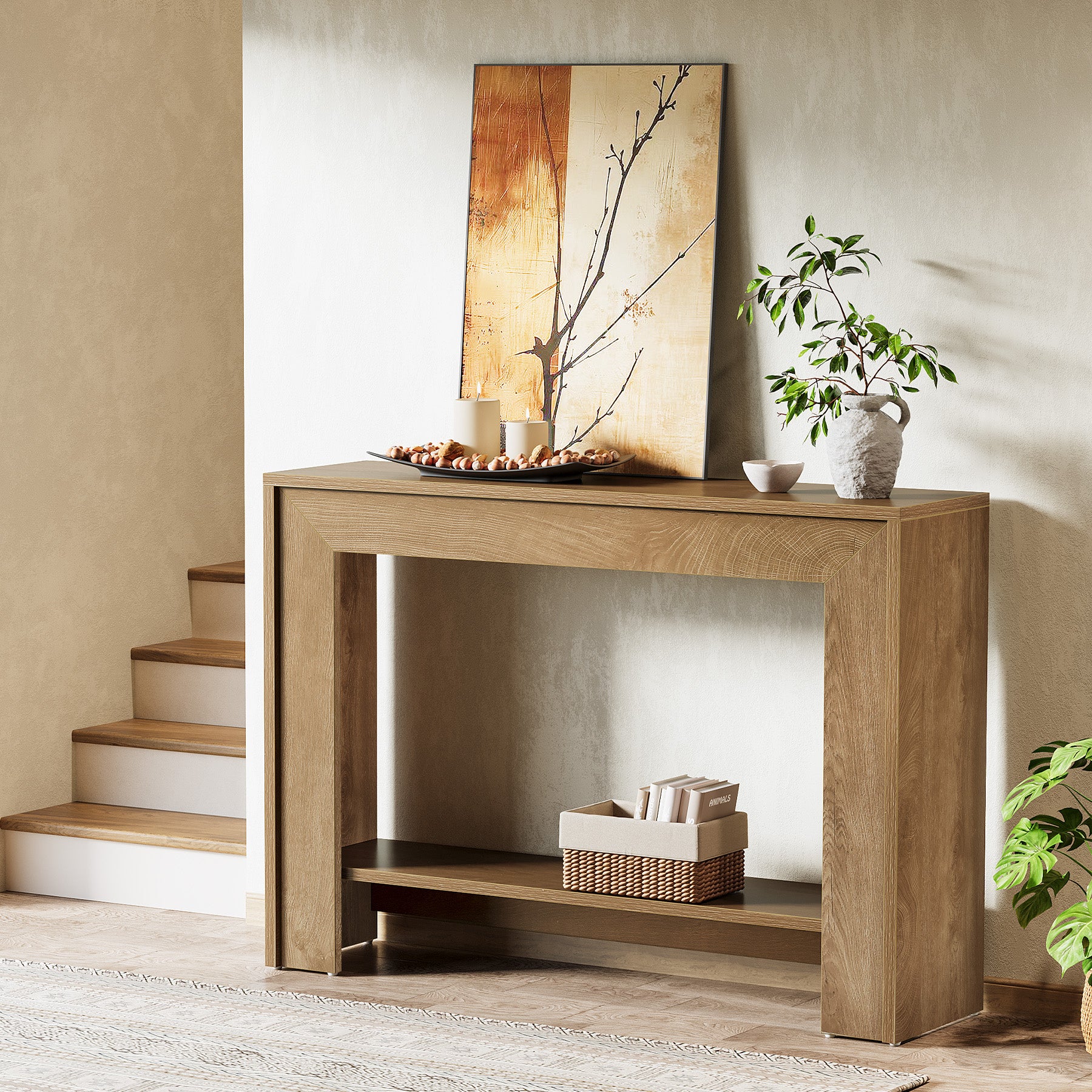 105 x 30 x 80 cm Tribesigns smalle consoletafel met open opbergruimte, haltafel voor entree en woonkamer