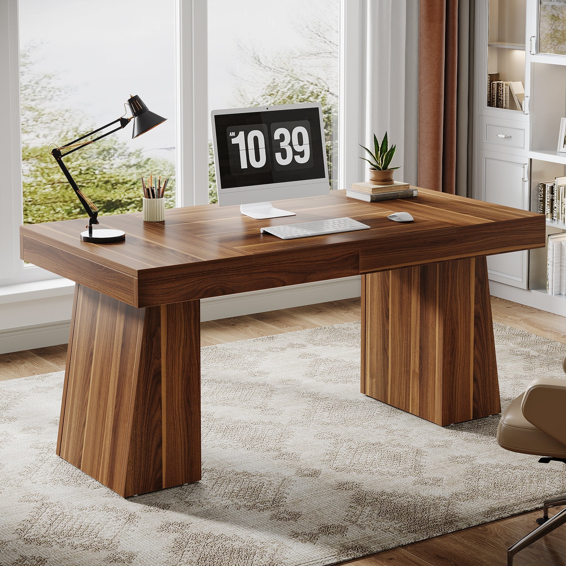 140 cm Modern Houten Computerbureau voor Thuiskantoor