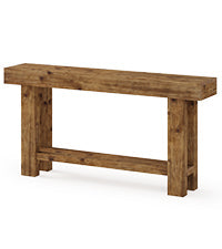 Tribesigns massief houten consoletafel 160 cm, smalle haltafel in landelijke stijl met 2 opbergplanken
