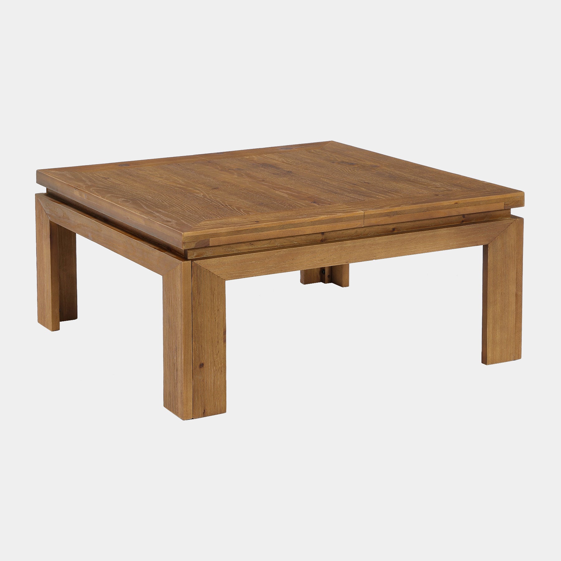 100 x 100 x 46 cm Tribesigns vierkante salontafel van massief hout met verzonken rand, landelijke middentafel voor woonkamer