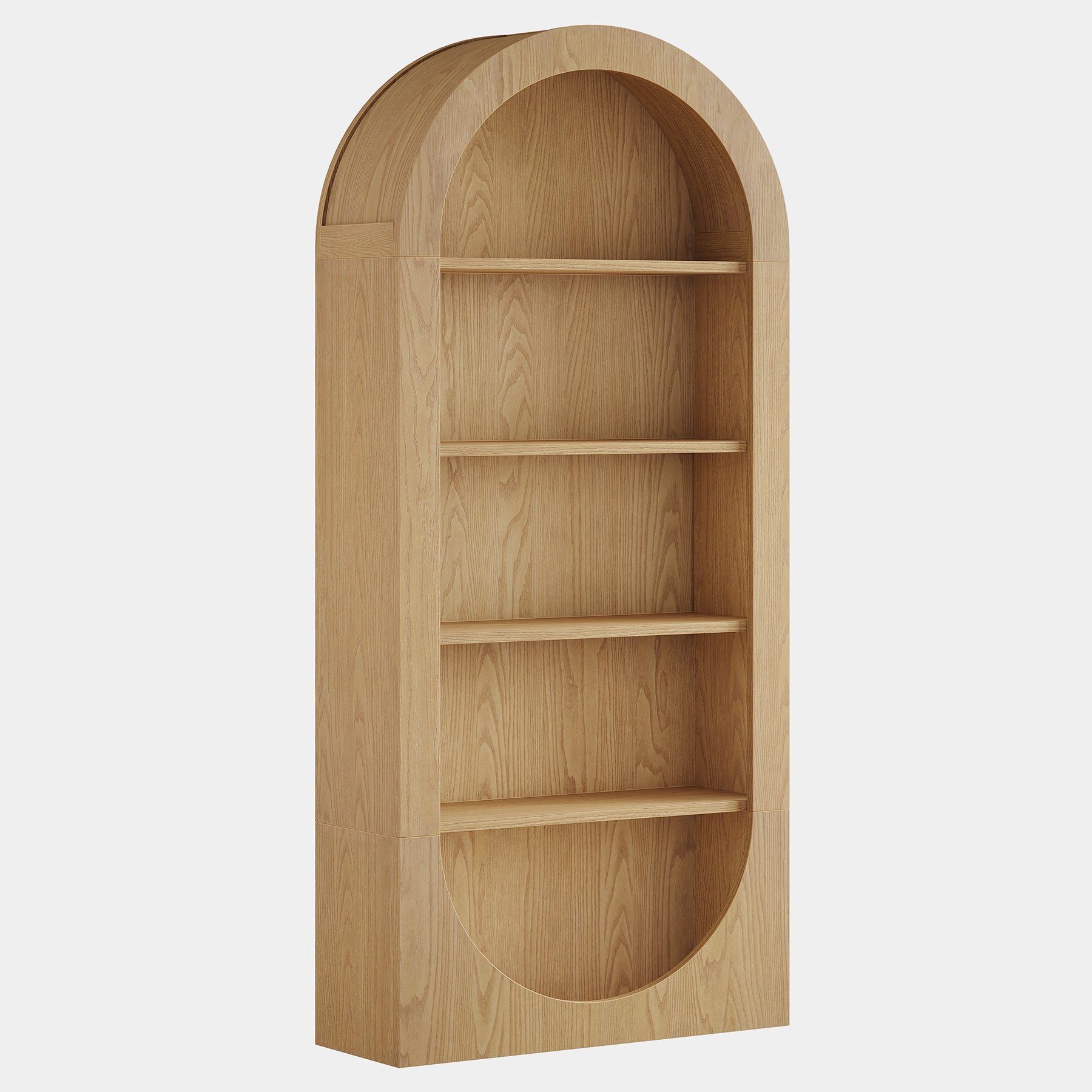 180 cm Hoge Gewelfde Boekenkast, 5-Laags Vrijstaand Boekenrek met Open Planken voor Woonkamer en Kantoor