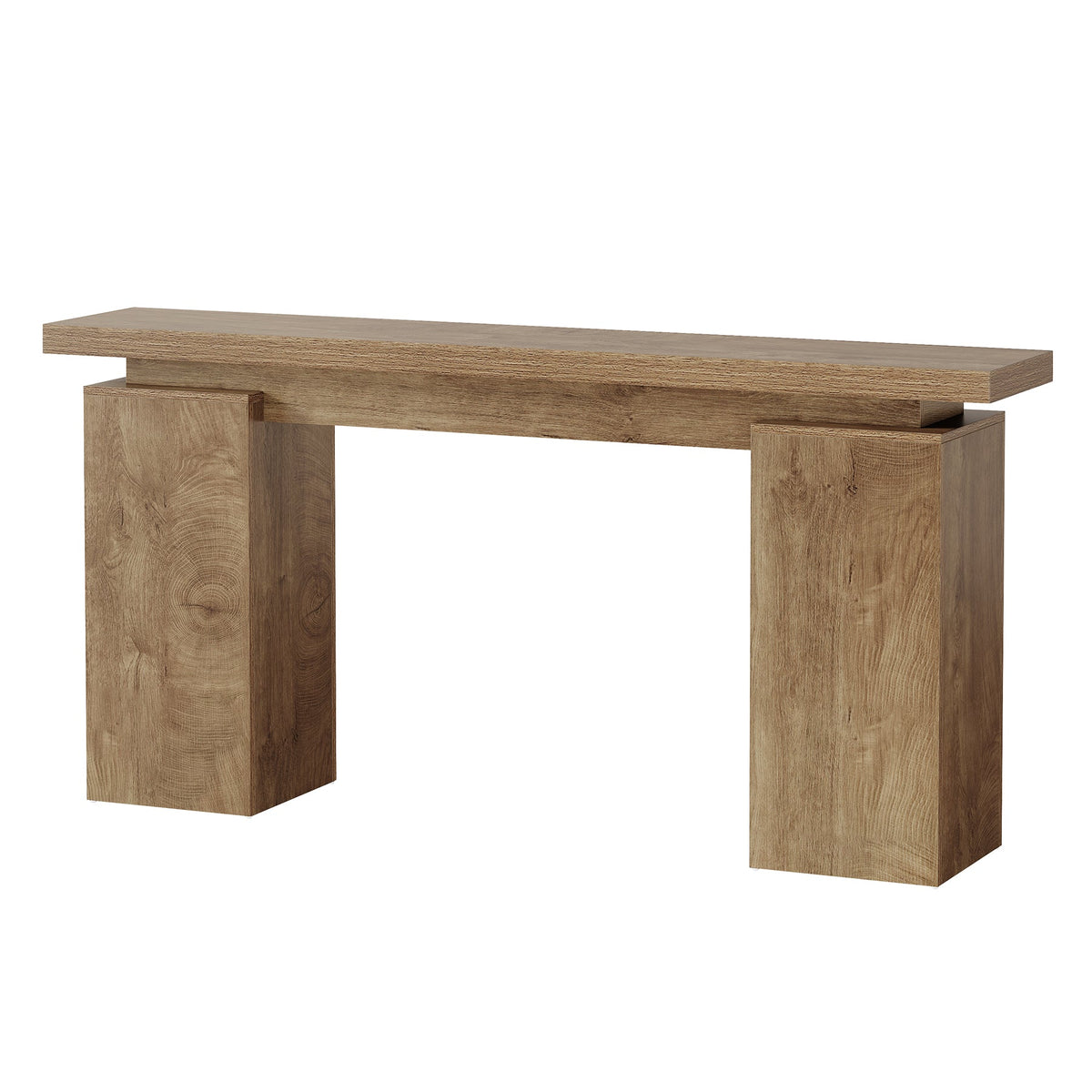 Tribesigns 160 cm consolentafel met modern geometrisch design en natuurlijke houtlook