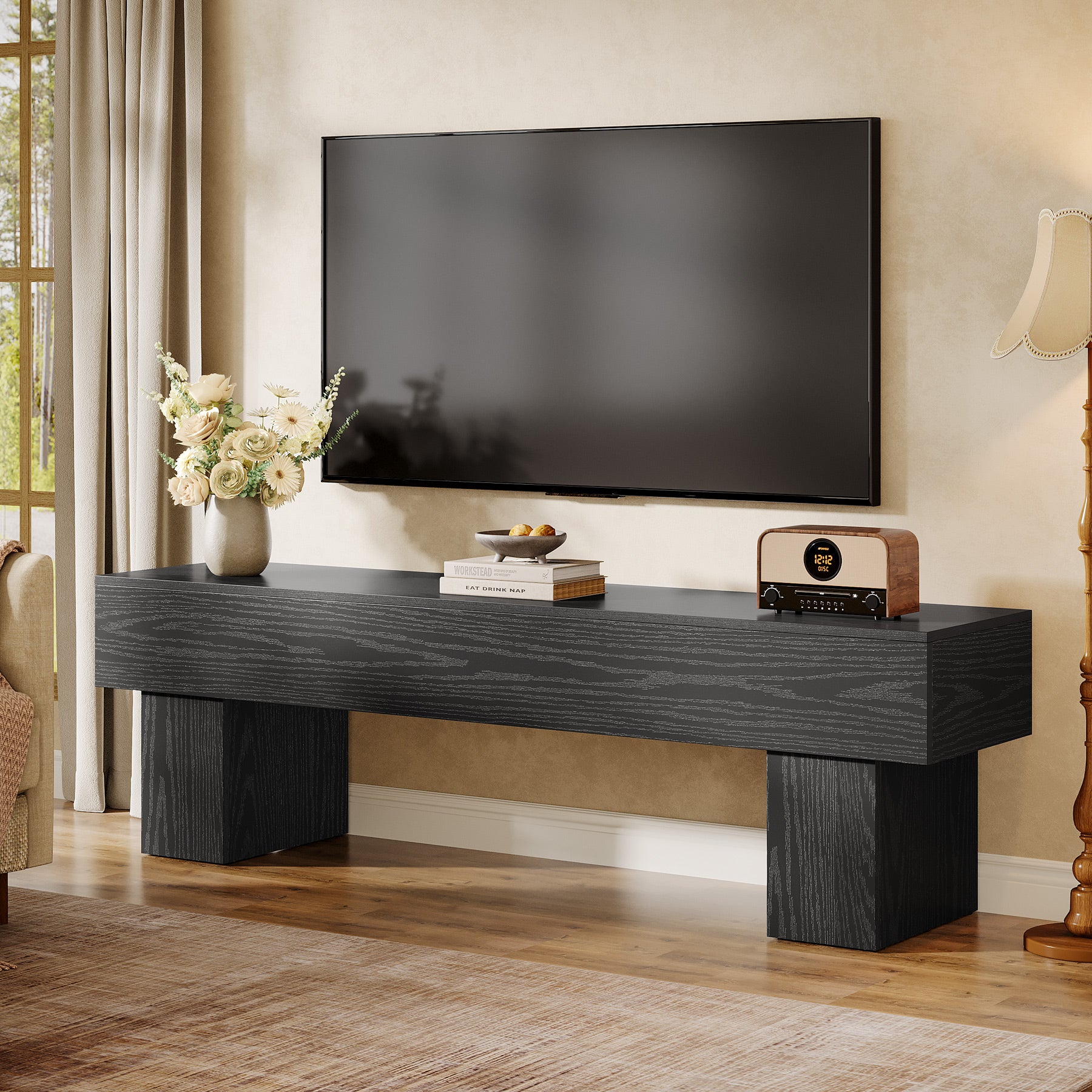 Tribesigns 160 cm TV-meubel, Farmhouse Entertainment Center voor Woonkamer en TV