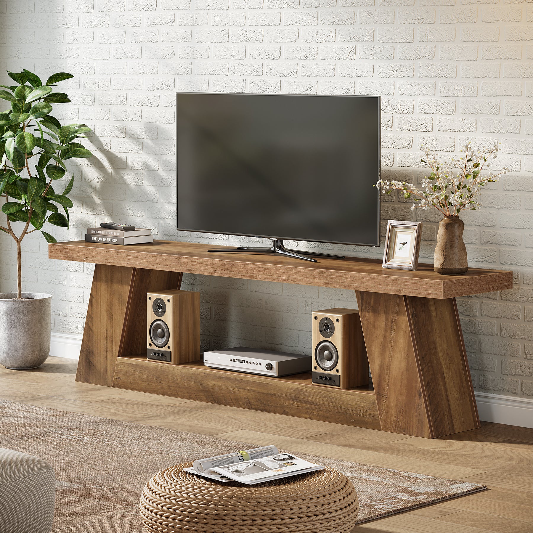 Tribesigns 160 cm TV-Meubel, Extra Lange Mediaconsole met Plank voor Woonkamer