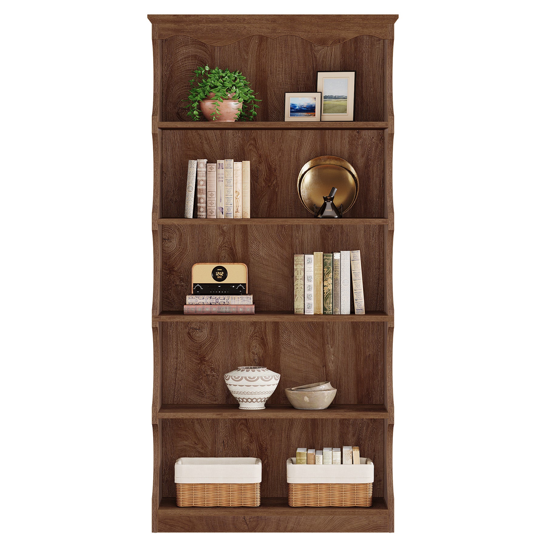 Tribesigns Boekenkast 178 cm Hoog met 5 Open Planken voor Woonkamer