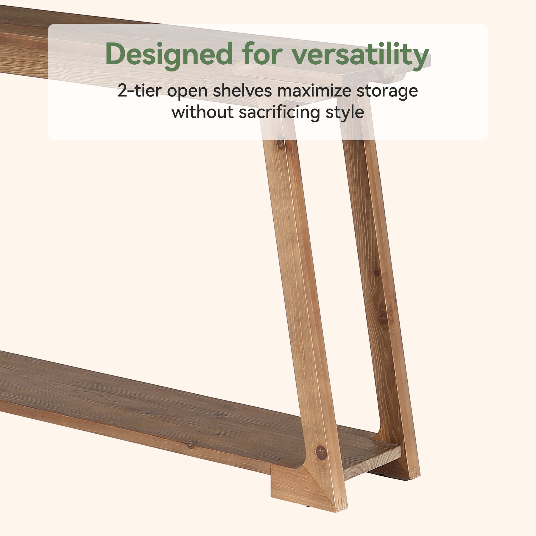 Tribesigns 160 cm Lange Consoletafel, 2-Laags Houten Banktafel