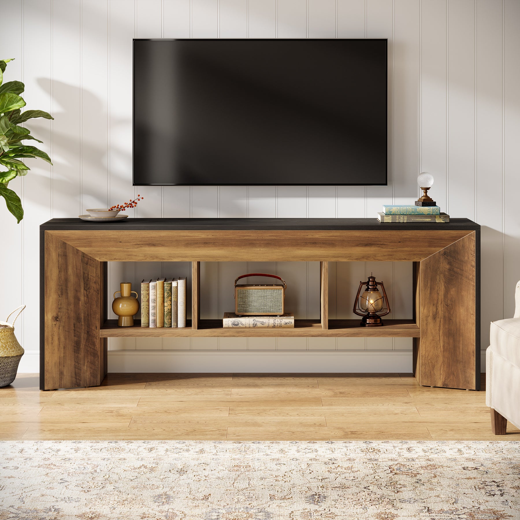 160 cm Tribesigns tv-meubel, 3-vaks mediameubel voor woonkamer