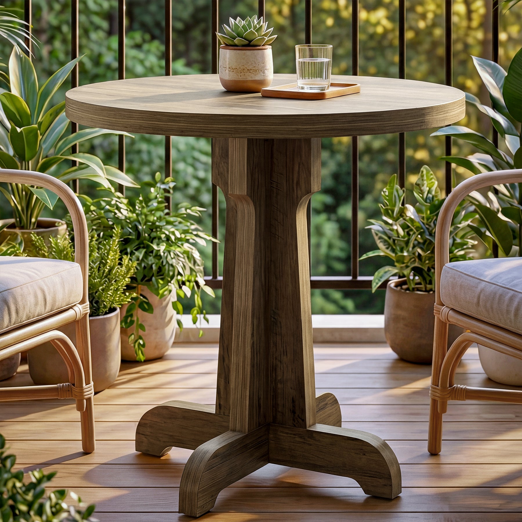 60 cm Ronde Eettafel, Compacte Tafel voor 2 met Ruimtebesparend Ontwerp voor Keuken Eetkamer