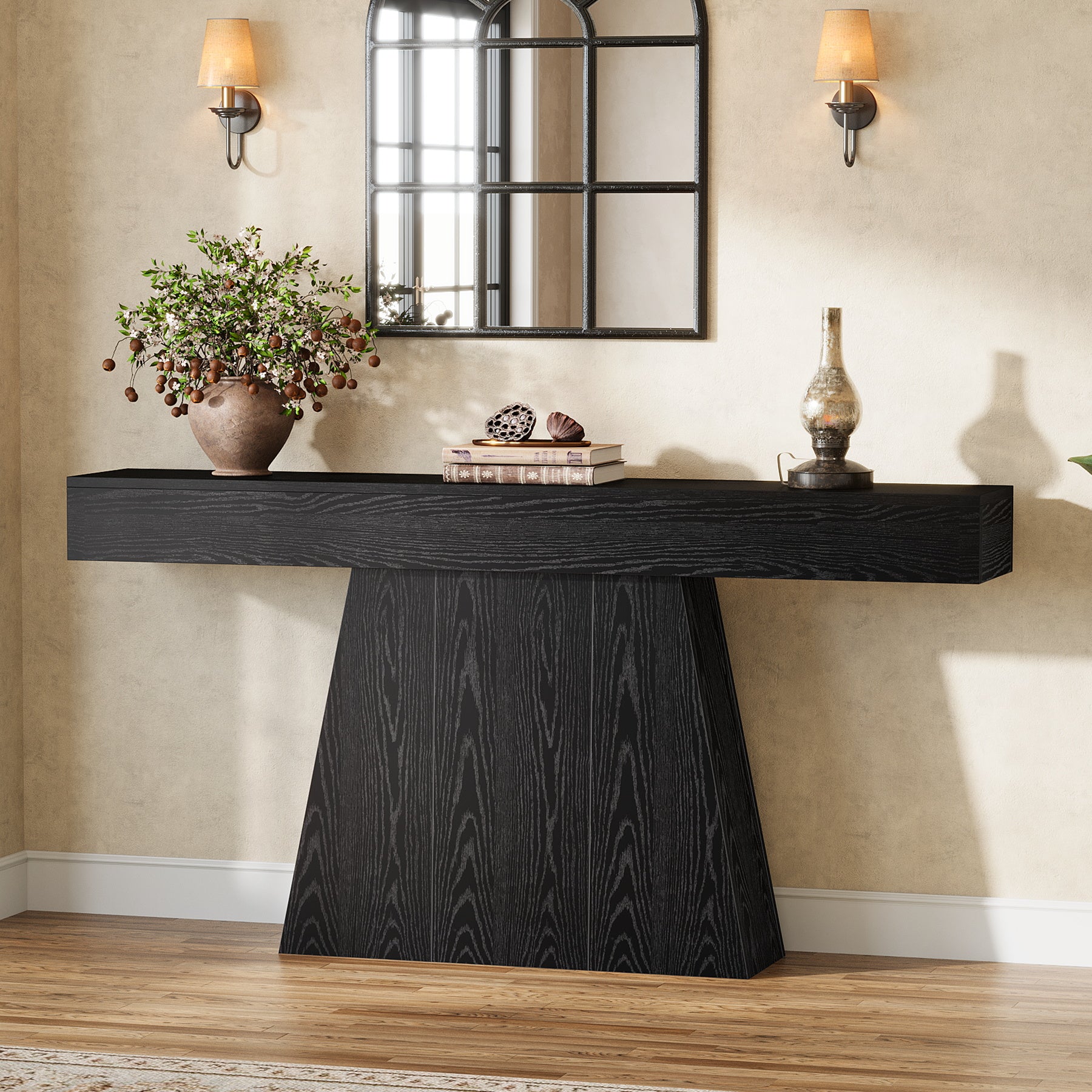 Tribesigns 160 cm Trapezium Consoletafel, Smalle Banktafel voor Hal