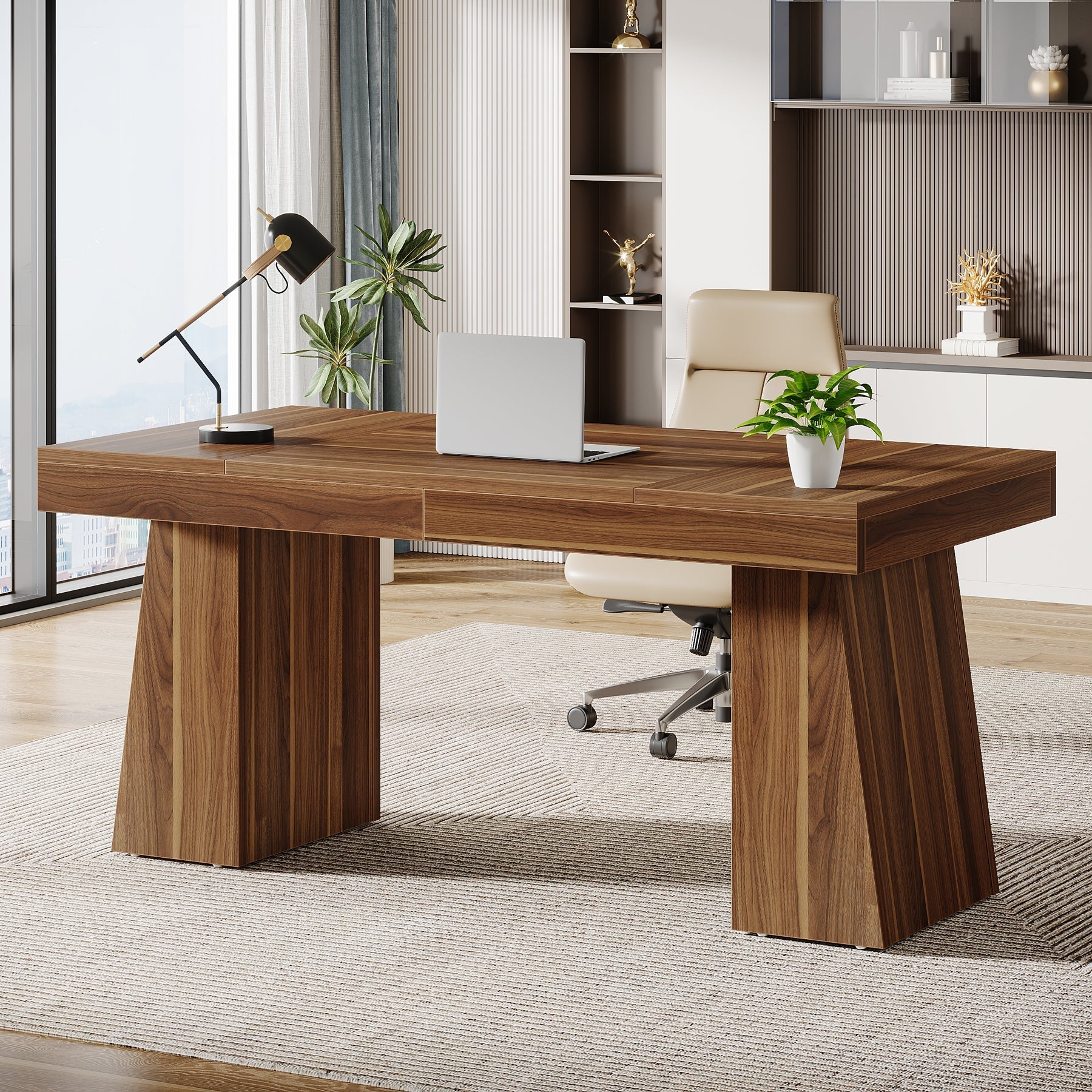 140 cm Modern Houten Computerbureau voor Thuiskantoor