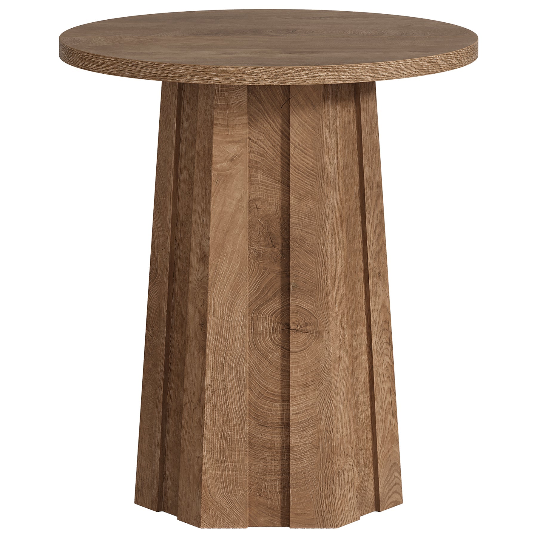 Ronde bartafel 80 cm met geribbelde zuilvoet, moderne bistrotafel op bardhoekhoogte