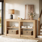 150 cm Landelijke Consoletafel van Hout, Tribesigns Smalle Haltafel voor Woonkamer 3