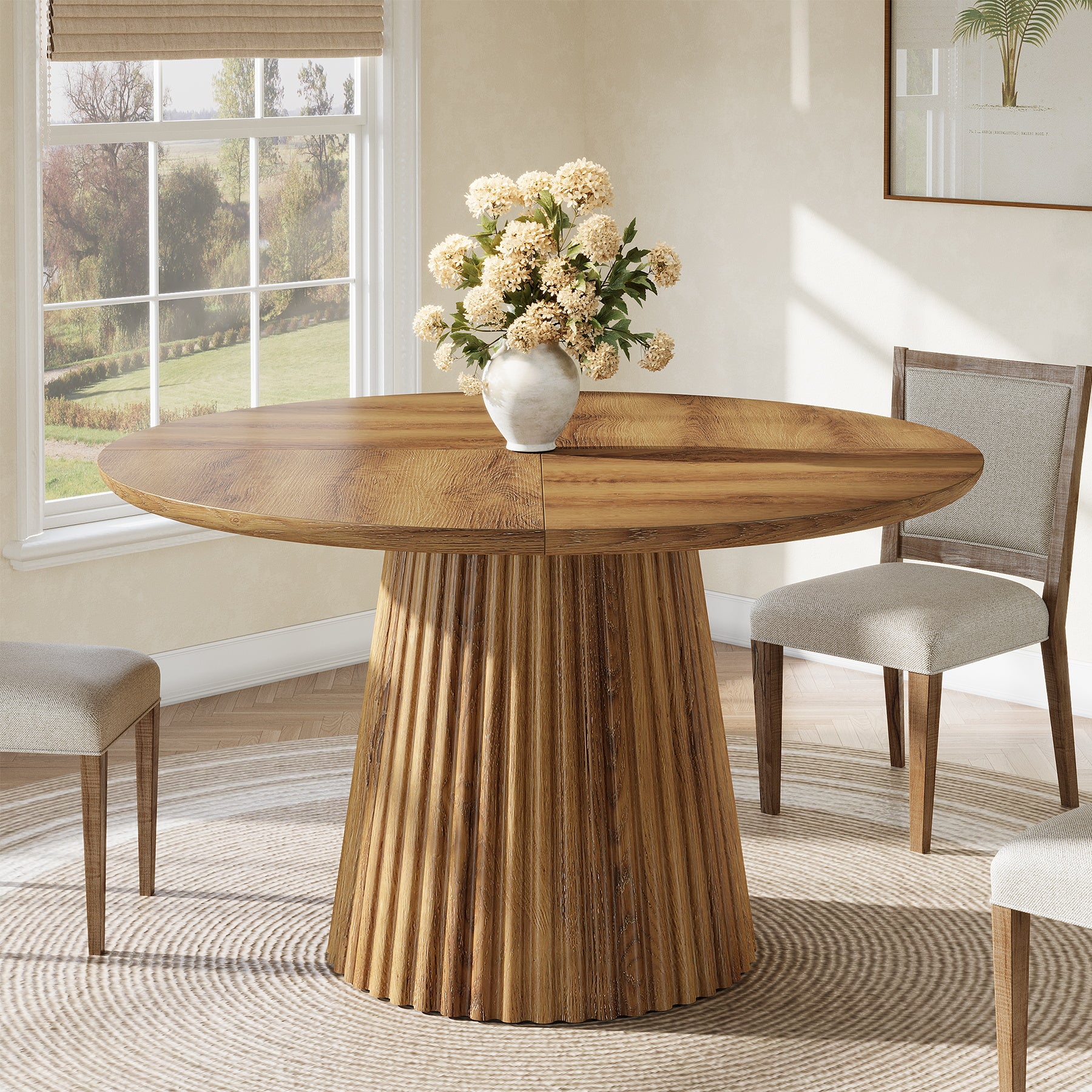 Tribesigns 120 cm Ronde Eettafel voor 4-6 Personen