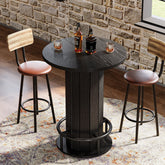 31" Bar Table, Round Bistro Pub Table with Footrest for Dining Coffee Cocktail(Only Table) Tribesigns#Kleur_Zwart 3