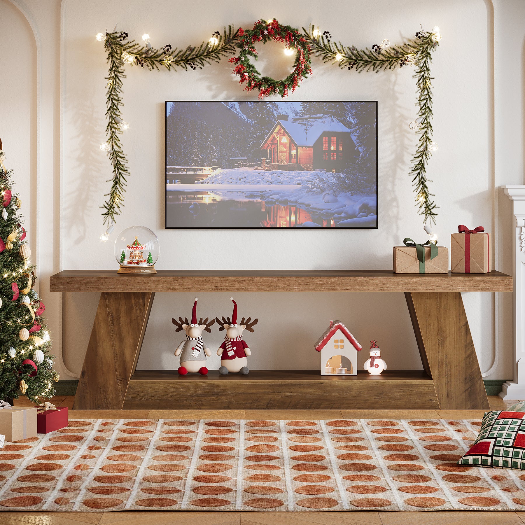Tribesigns 160 cm TV-Meubel, Extra Lange Mediaconsole met Plank voor Woonkamer