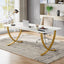 63" Executive Desk, Faux Marble Computer Desk Meeting Table Tribesigns