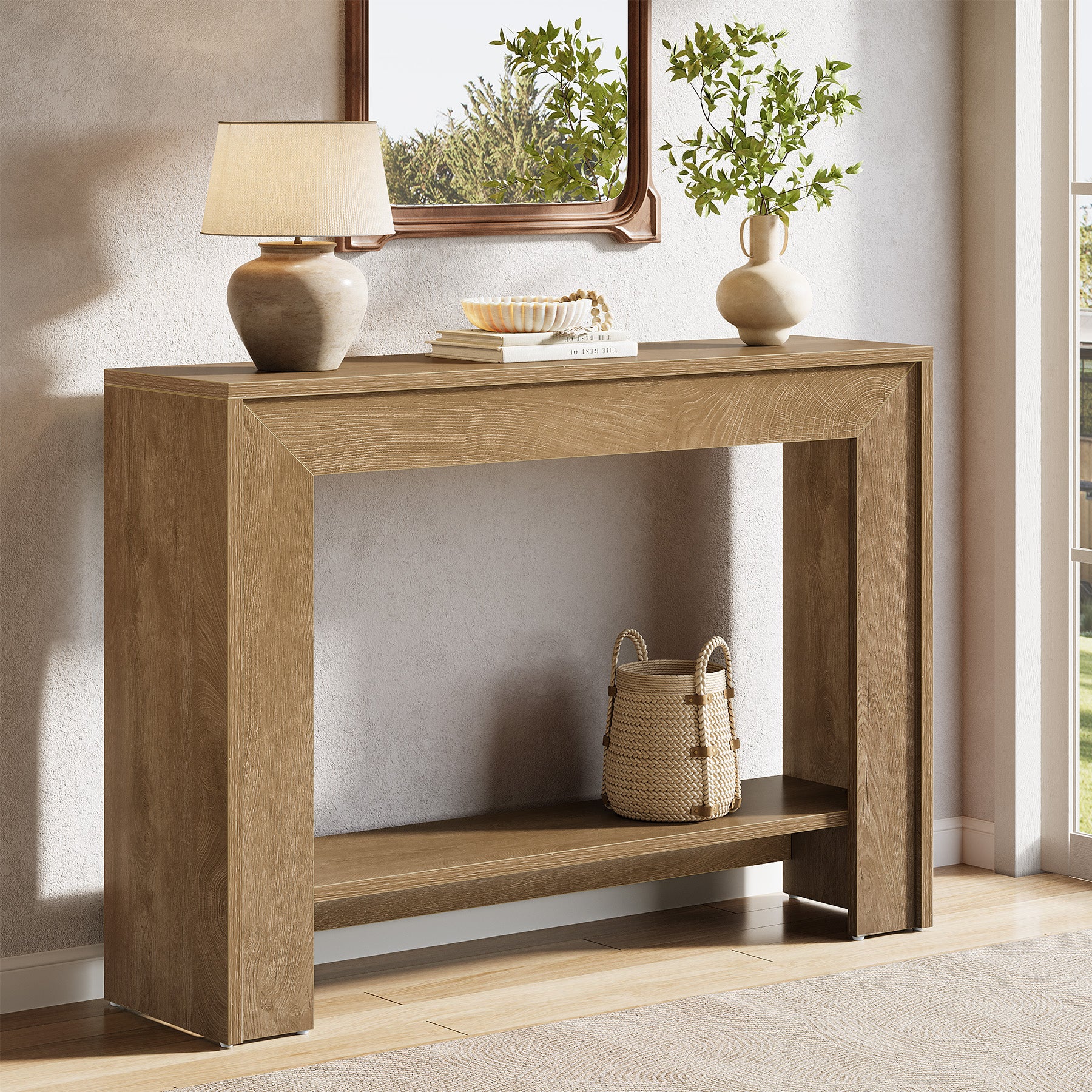 105 x 30 x 80 cm Tribesigns smalle consoletafel met open opbergruimte, haltafel voor entree en woonkamer