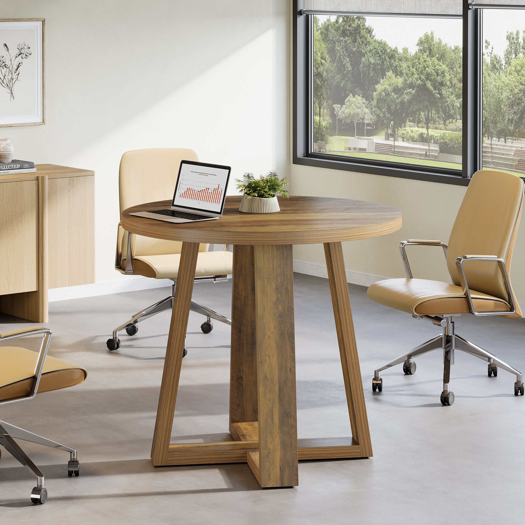 80 cm Conferentietafel, Landelijk Thuiskantoor Overlegbureau voor 2-4 Personen