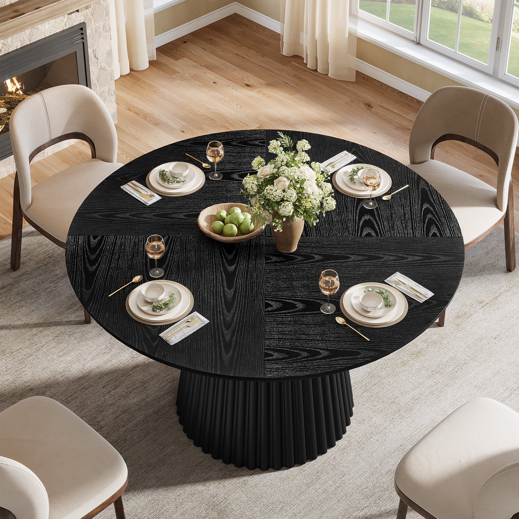 Tribesigns 120 cm Ronde Eettafel voor 4-6 Personen
