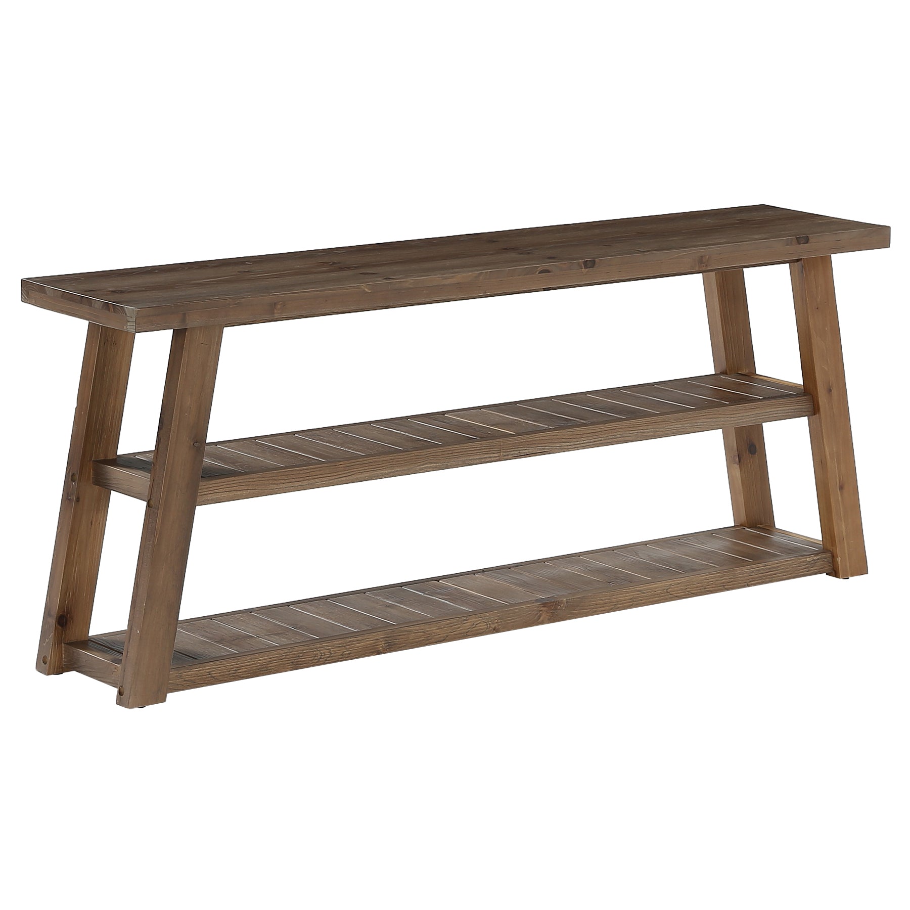 Tribesigns tv-lagekast van massief hout 160 cm, tv-meubel voor televisies tot 70 inch met 3 open planken