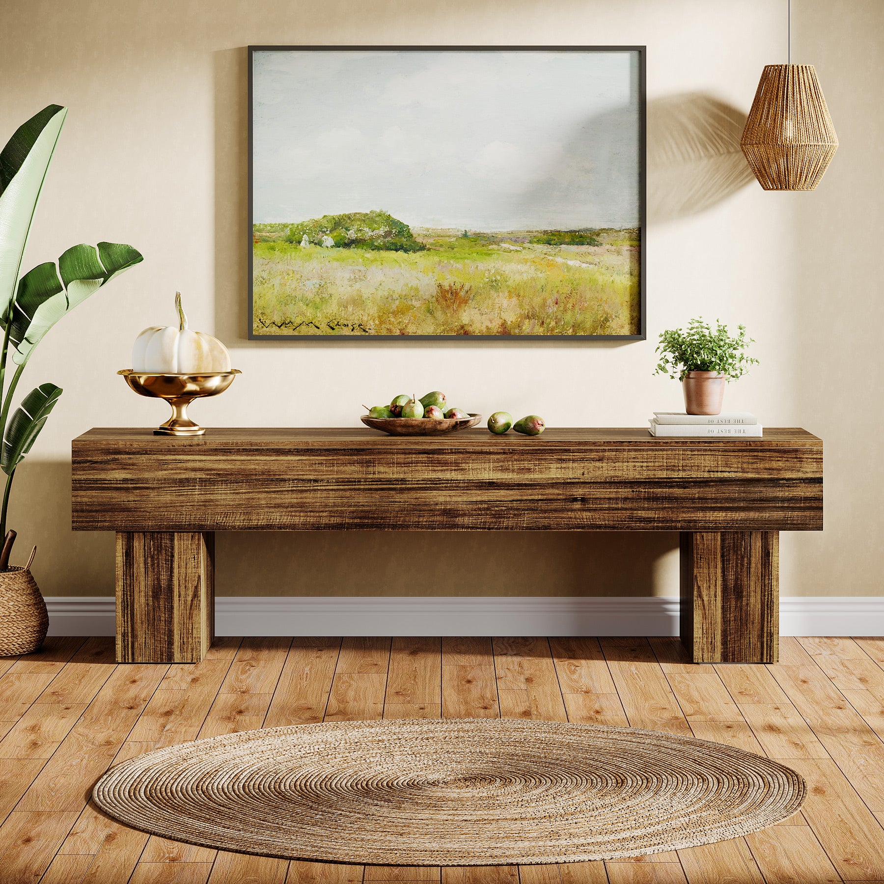 Tribesigns 160 cm TV-meubel, Farmhouse Entertainment Center voor Woonkamer en TV