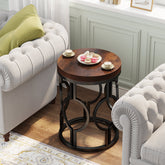 Ronde Bijzettafel van 45 cm met Industrieel Hol Metalen Frame 3