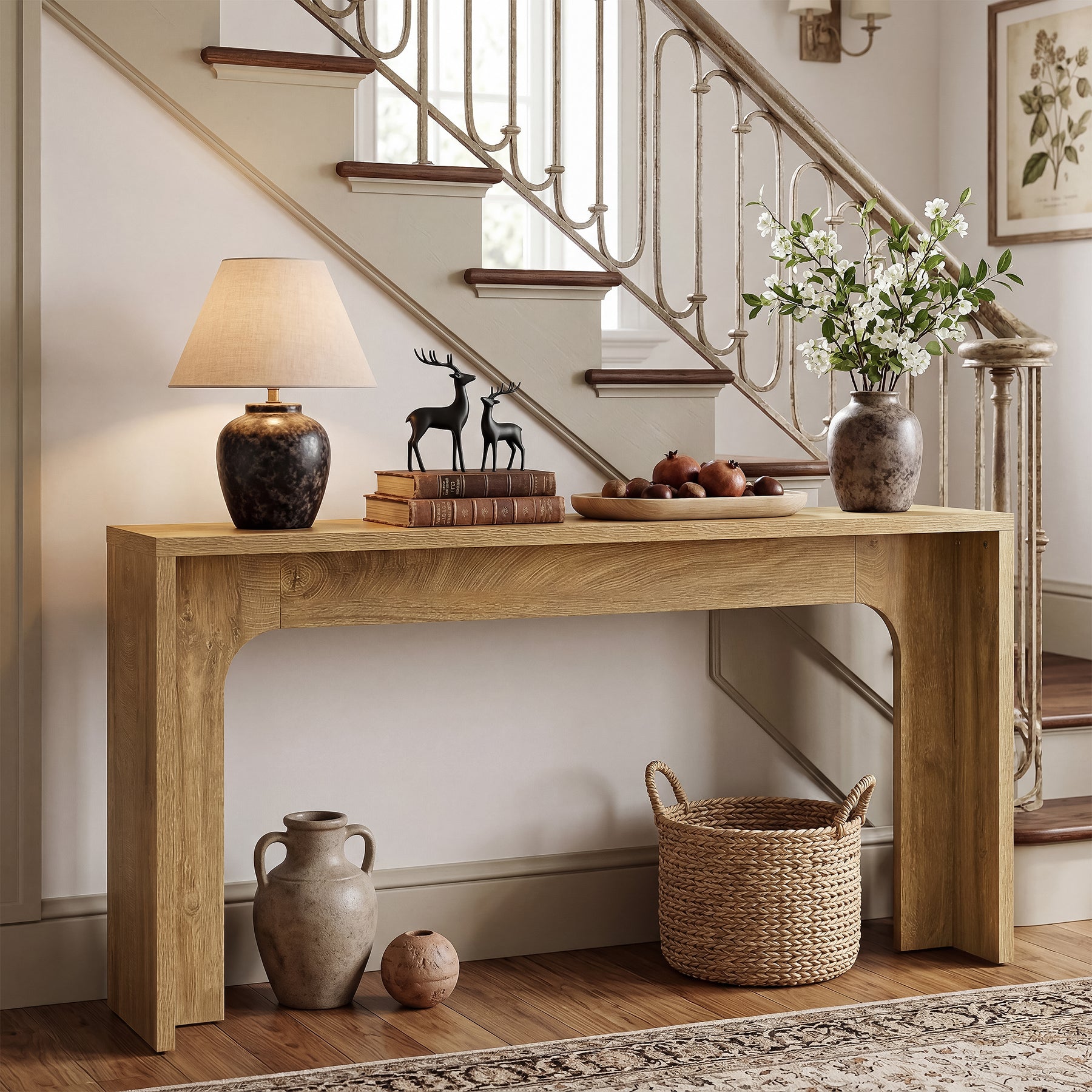 Tribesigns 160 cm Smalle Consoletafel, Moderne Haltafel van Hout