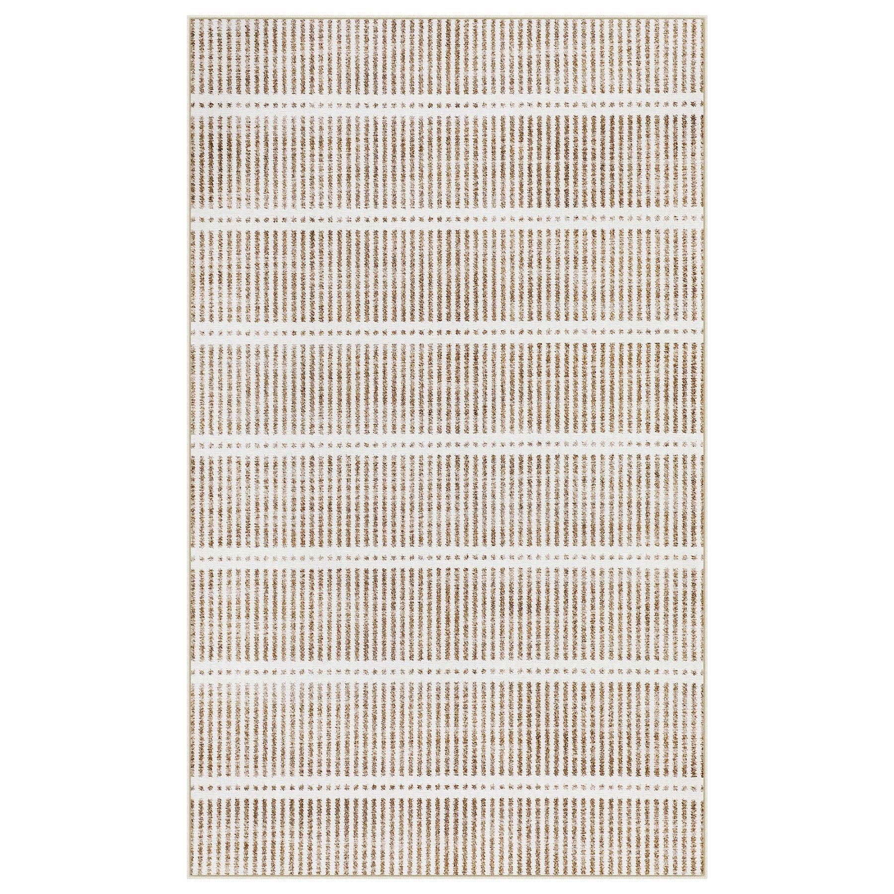 Tribesigns wasbaar laagpolig tapijt, 160 x 230 cm en 200 x 300 cm, ultradun gestreept tapijt in landelijke stijl