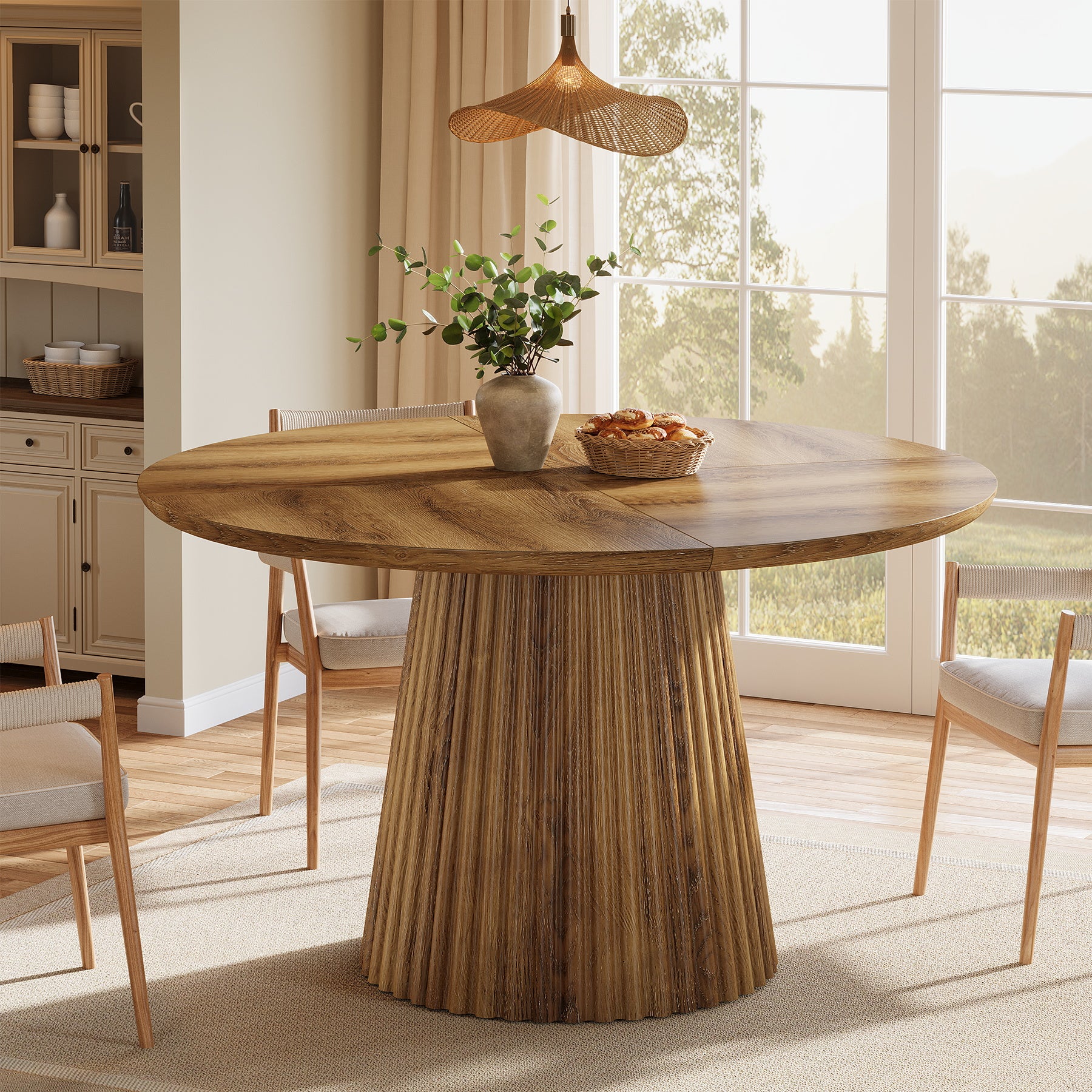 Tribesigns 120 cm Ronde Eettafel voor 4-6 Personen