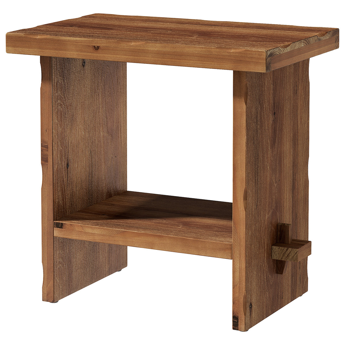 Tribesigns 60x40 cm massief houten bijzettafel met 2-laags opbergruimte, compact nachtkastje voor woonkamer
