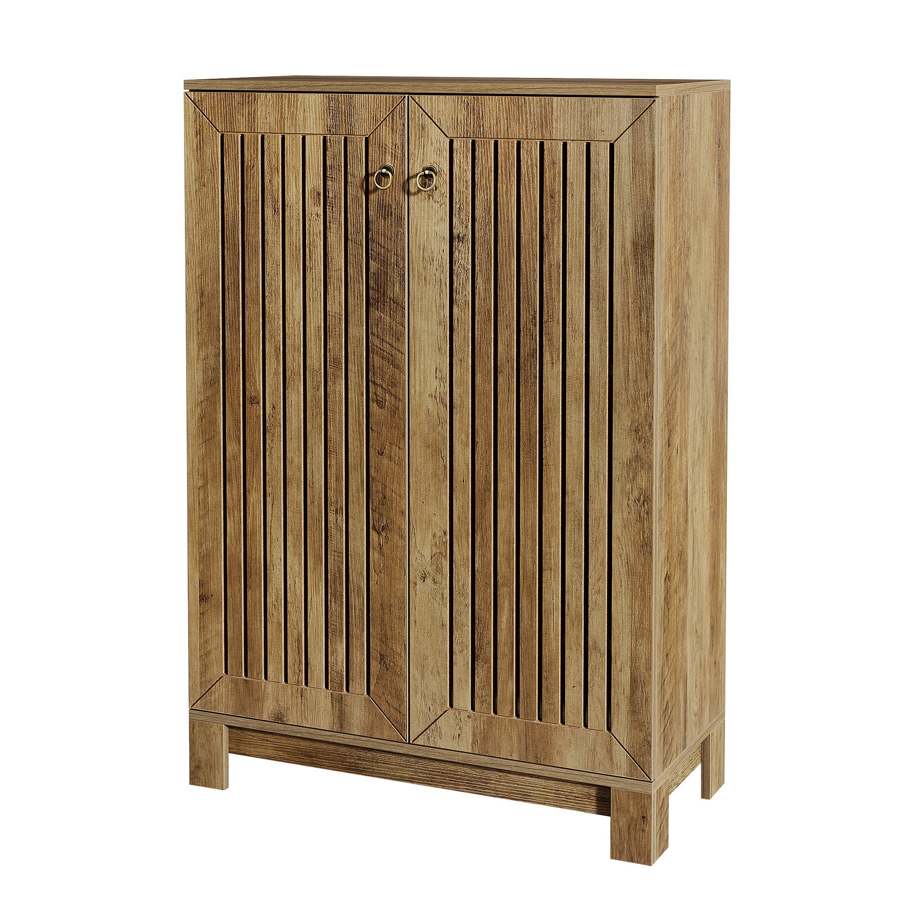 73 x 35 x 110 cm Tribesigns schoenenkast met louvredeuren en 5 lagen, houten schoenenopberger voor hal entree en woonkamer