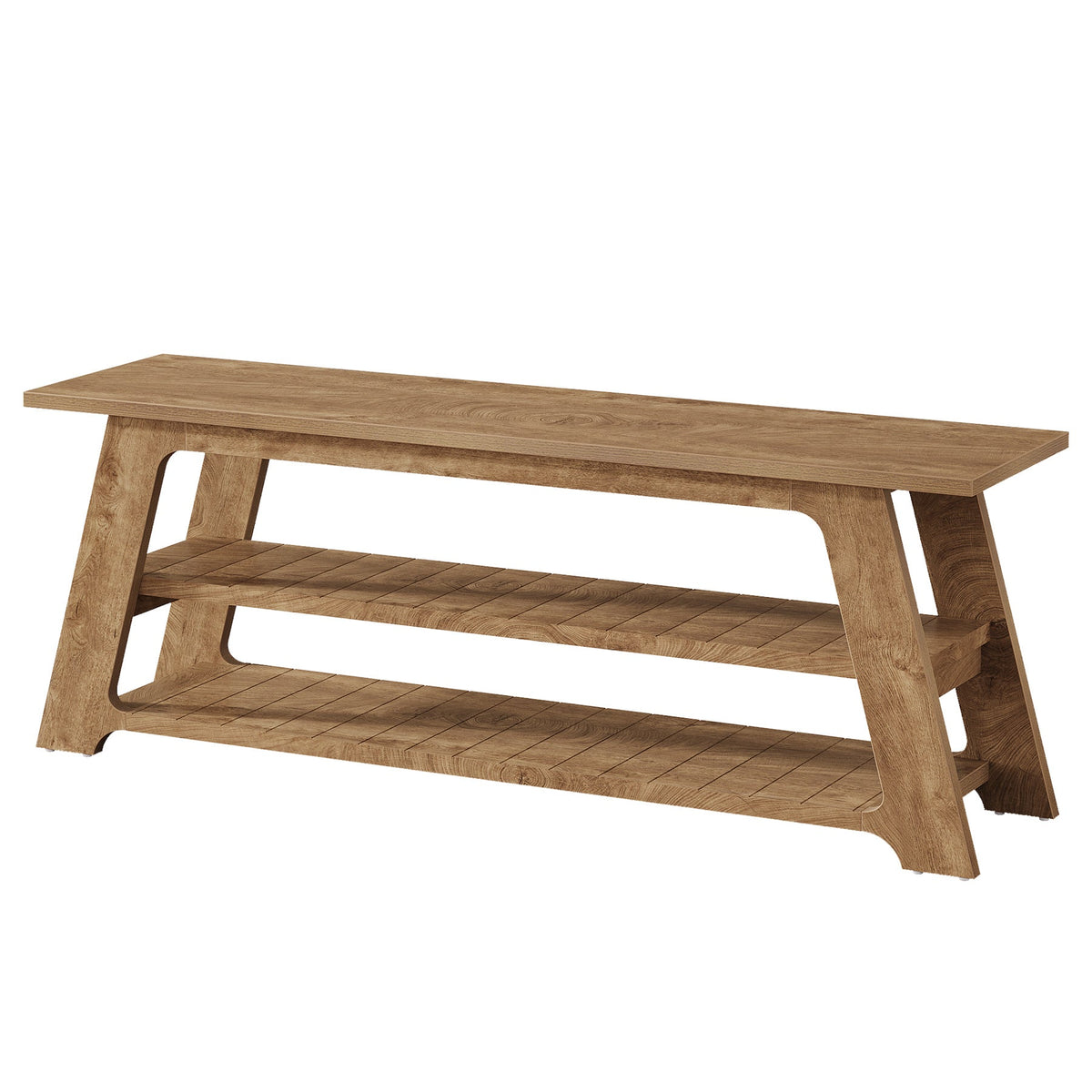 Tribesigns TV-meubel van 160 cm voor tv's tot 75 inch, lage tv-kast met 3 opbergplanken